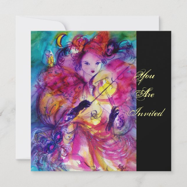 MASQUERADE NIGHT PARTY EINLADUNG (Vorderseite)