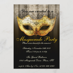 Masquerade Party Celebration Extravagant Gold Einl Einladung