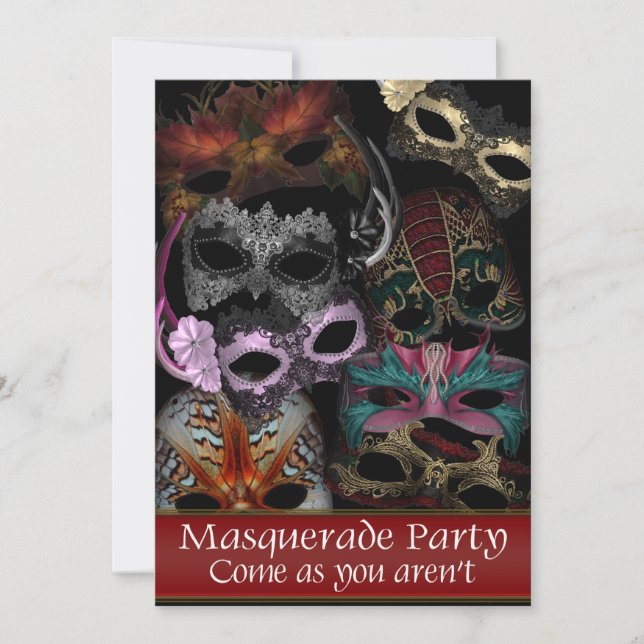 Masquerade-Party Einladungen (Vorderseite)