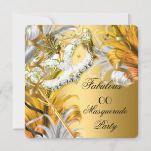 Masquerade Party Fabulous Geburtstag Gold Silber Einladung