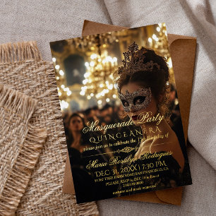 Masquerade Party Foto Quinceanera Folieneinladung