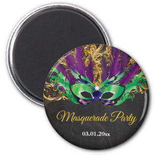 Masquerade Party Magische Nacht Grün Lila Gold Magnet