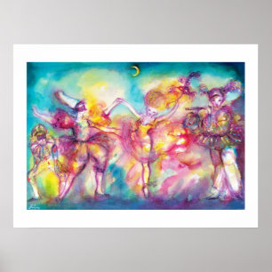 MASQUERADE-PARTY, Mardi-Gras-Masken, Tanz, Musik Poster
