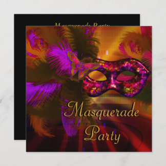 Masquerade Party Maske Lila Red Mardi Gras Einladung