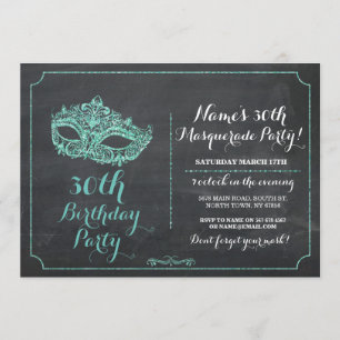 MASQUERADE Party Minzmaske laden 30. 40. 50. ein Einladung