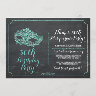 MASQUERADE Party Minzmaske laden 30. 40. 50. ein Einladung