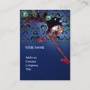 MASQUERADE PARTY Schwarzweiß-Damast Visitenkarte