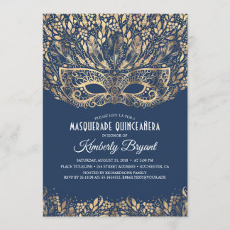 MASQUERADE QUINCEANERA 15. GEBURTSTAG EINLADUNG