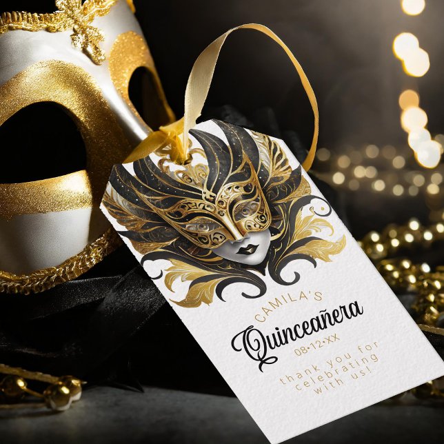 Masquerade Quinceanera Black Gold ID1031 Geschenkanhänger (Von Creator hochgeladen)
