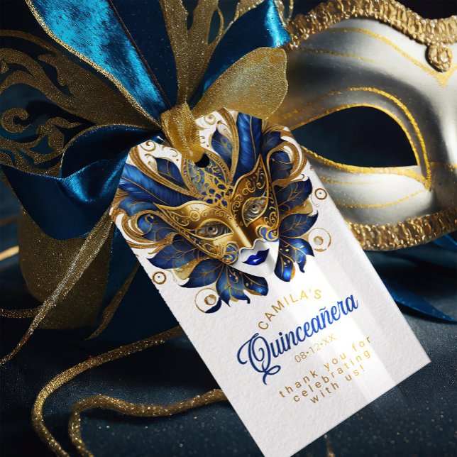 Masquerade Quinceanera Blue Gold ID1031 Geschenkanhänger (Von Creator hochgeladen)