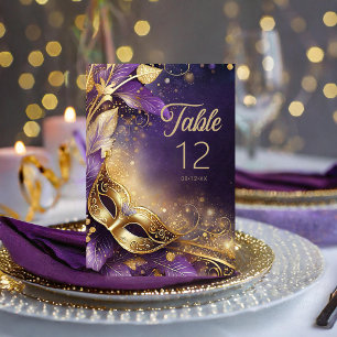 Masquerade Quinceanera Lila Gold ID1031 Tischnummer