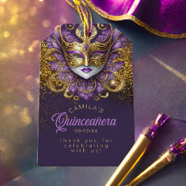 Masquerade Quinceanera Lila Gold V2 ID1031 Geschenkanhänger