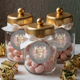 Masquerade Quinceanera Rose Gold V2 ID1031 Runder Aufkleber