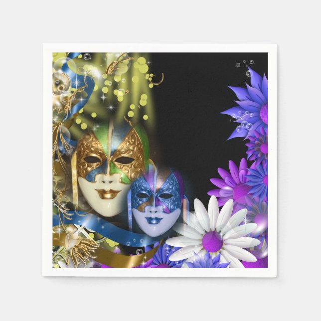 Masquerade quinceanera Venezianische Masken Serviette (Vorderseite)