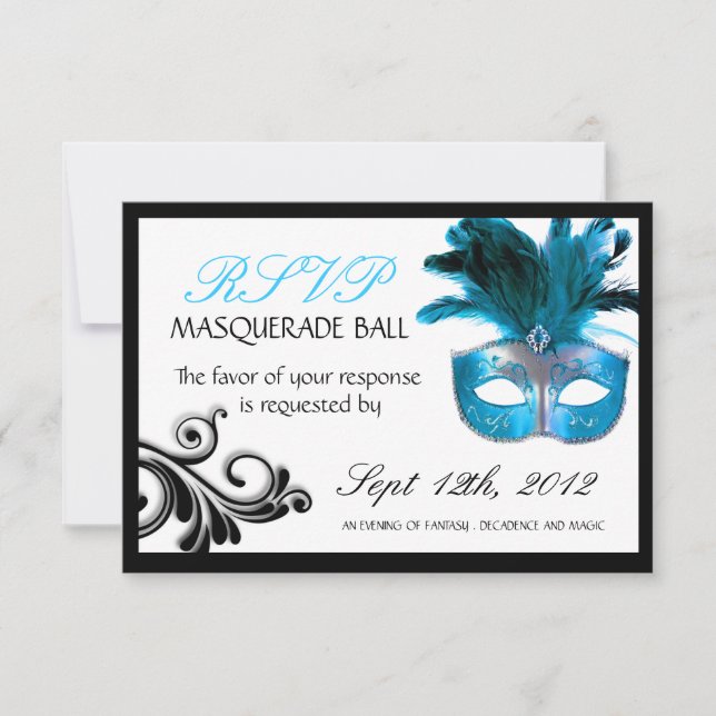 Masquerade Replik Cards 3,5" x 5" RSVP Karte (Vorderseite)