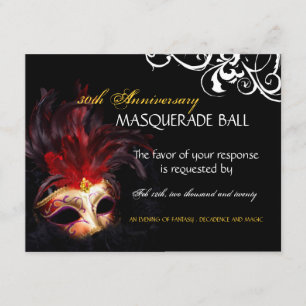 Masquerade Reply Cards RSVP Karte