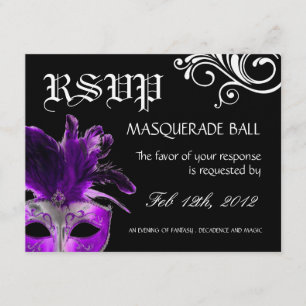 Masquerade Reply Cards RSVP Karte