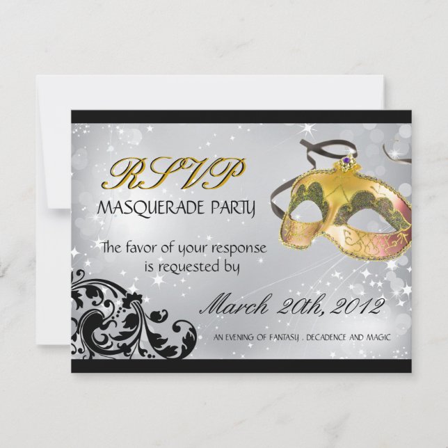 Masquerade RSVP-Karten RSVP Karte (Vorderseite)