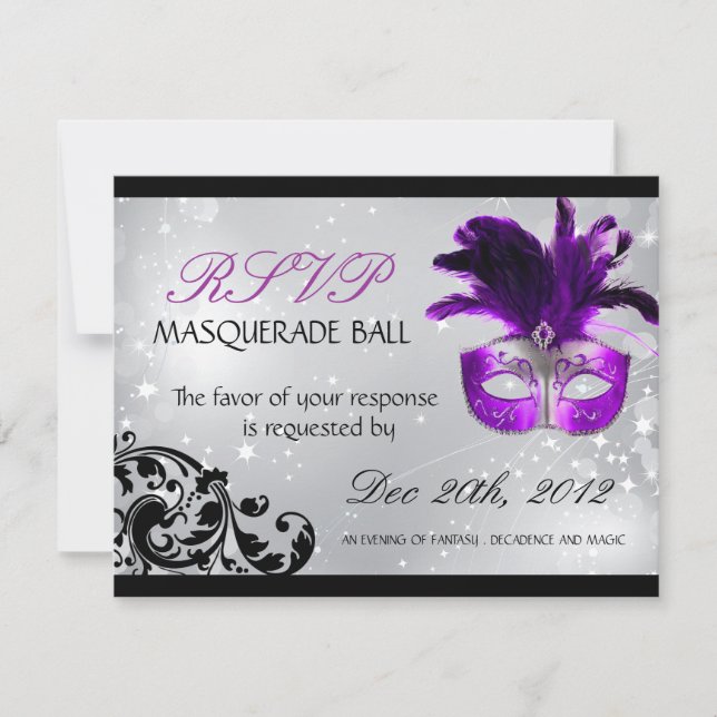 Masquerade RSVP-Karten RSVP Karte (Vorderseite)