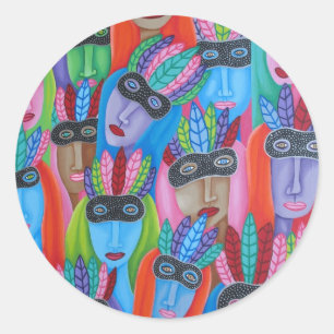 Masquerade Runder Aufkleber