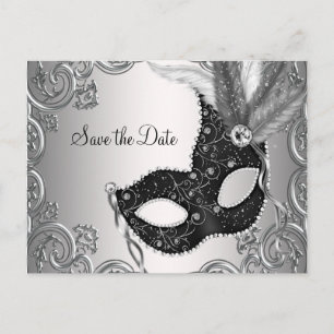 Masquerade Save the Date Ankündigungspostkarte