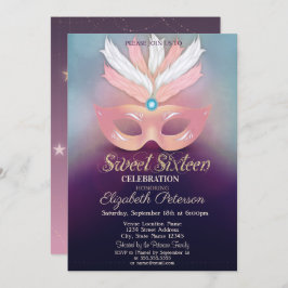 Masquerade, Sterne, Ombre Sweet 16 Einladung