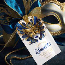 Masquerade Sweet 16 Blue Gold ID1032 Geschenkanhänger
