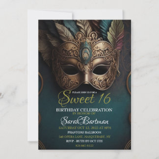 Masquerade Sweet 16 Einladung