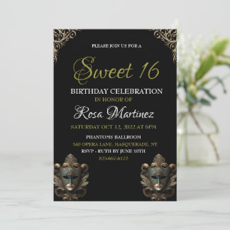 Masquerade Sweet 16 Einladung