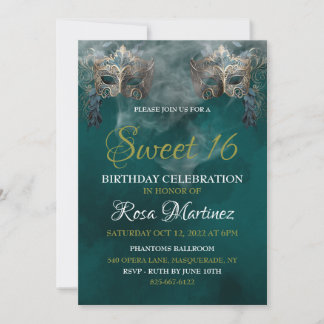 Masquerade Sweet 16 Einladung