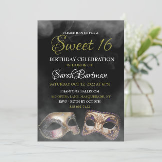 Masquerade Sweet 16 Einladungen