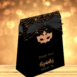 Masquerade Sweet 16 Glitzer Gold Geschenkschachtel