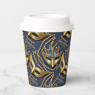 Masquerade Sweet 16 Perlen Masken Blue ID1032 Pappbecher