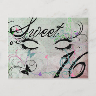 Masquerade Sweet 16 Postcard Einladungspostkarte