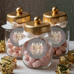 Masquerade Sweet 16 Rose Gold V2 ID1032 Runder Aufkleber