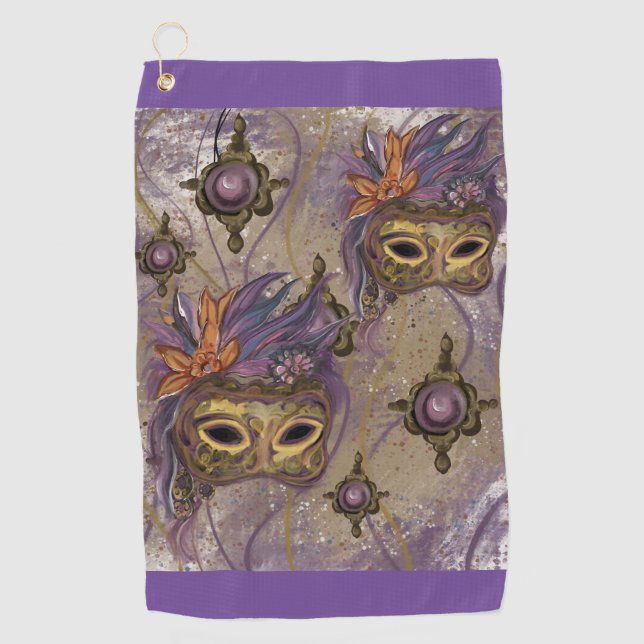 MASQUERADE VENICE ART GOLFHANDTUCH (Vorderseite)