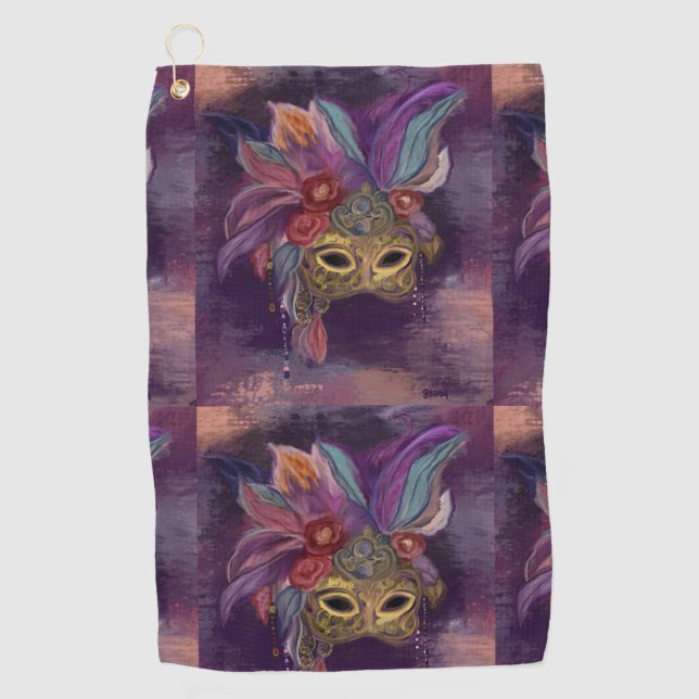 MASQUERADE VENICE ART GOLFHANDTUCH (Vorderseite)