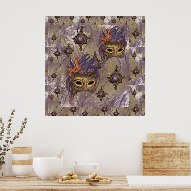MASQUERADE VENICE ART POSTER (Küche)