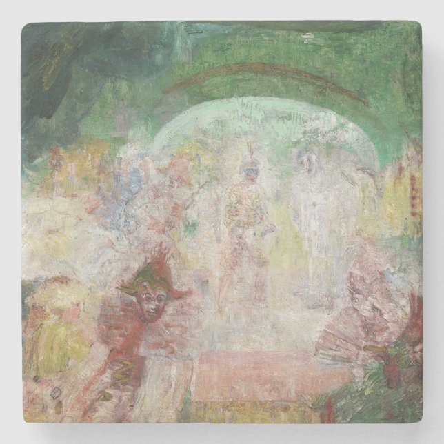 Masquerade von James Ensor (1889) Steinuntersetzer (Vorderseite)