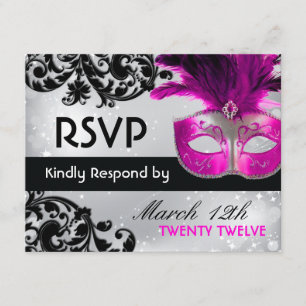 Masquerade Wedding RSVP Cards Karte