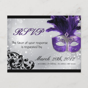 Masquerade Wedding RSVP Cards Karte