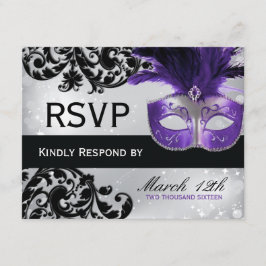 Masquerade Wedding RSVP Cards Karte