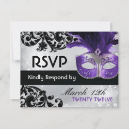 Masquerade Wedding RSVP Cards Karte