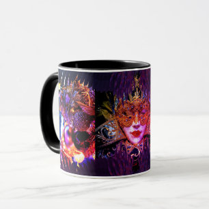 Masquerball Schönheitsmaske Maske Kunst rosa lila Tasse