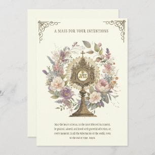 Mass Bieten floralen göttlichen Lob Eucharist Karte