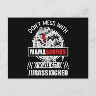 Mass dich nicht mit Mama Saurus Dinosaur Familienm Postkarte