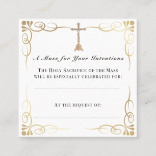 Mass Intention Card - katholisches Gebet Quadratische Visitenkarte