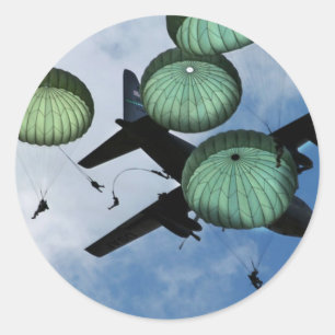 Mass Jump Mission, Parachutes, U.S. Runder Aufkleber