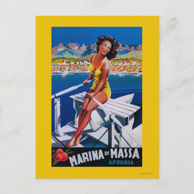 Massa Marina Travel Poster Postkarte (Vorderseite)