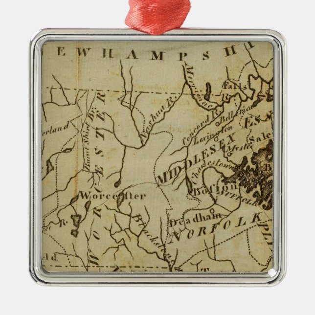 Massachusetts 3 ornament aus metall (Vorne)